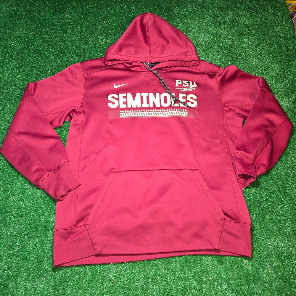 Florida State Seminoles Sideline Performance Pullover Hoodie Nike in Garnet FSU
